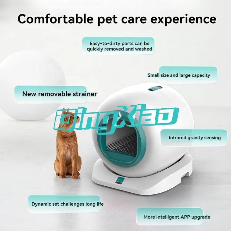 Fully Enclosed Self Cleaning Cat Litter Box Anti Splash Odor Control Electric Scooper Automatic Toilet For Multi Cat Household