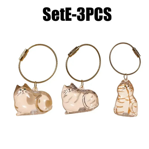 1-40PCS Transparent Cat Fur Display Capsule Toy Pet Hair Memorial Keepsake Pendant with Keychain Memorial Bag