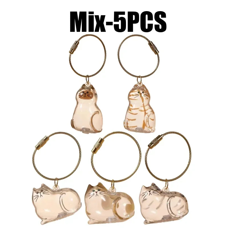 1-40PCS Transparent Cat Fur Display Capsule Toy Pet Hair Memorial Keepsake Pendant with Keychain Memorial Bag