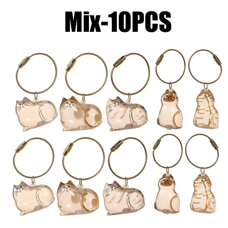 1-40PCS Transparent Cat Fur Display Capsule Toy Pet Hair Memorial Keepsake Pendant with Keychain Memorial Bag