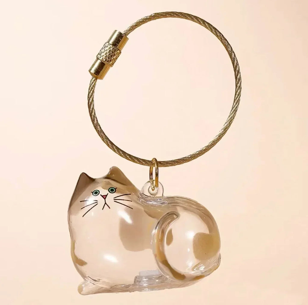1-40PCS Transparent Cat Fur Display Capsule Toy Pet Hair Memorial Keepsake Pendant with Keychain Memorial Bag