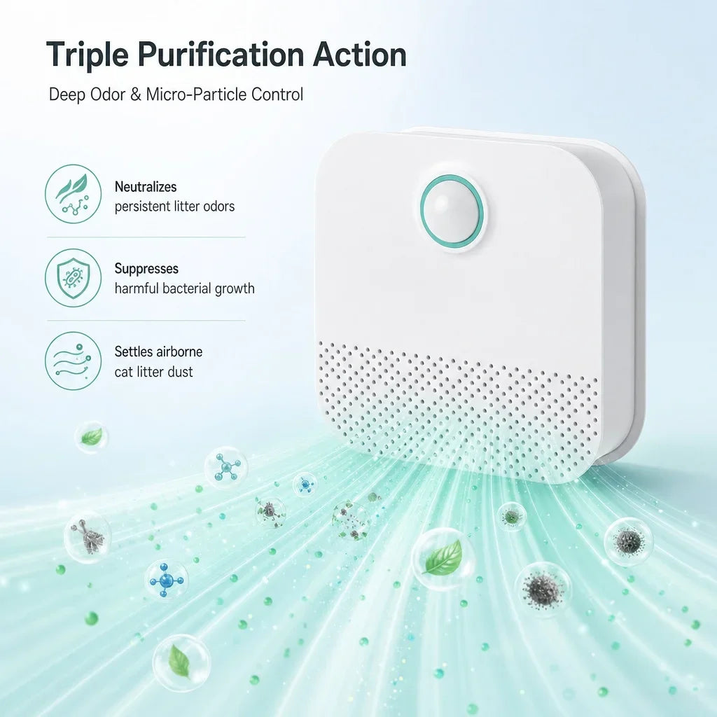 Smart Cat Odor Purifier For Household Pet Cat Litter Box Deodorizer Rechargeable Dog Kitten Litter Deodorant Toilet Air Purifier