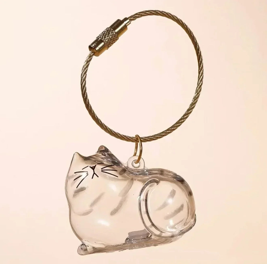 1-40PCS Transparent Cat Fur Display Capsule Toy Pet Hair Memorial Keepsake Pendant with Keychain Memorial Bag