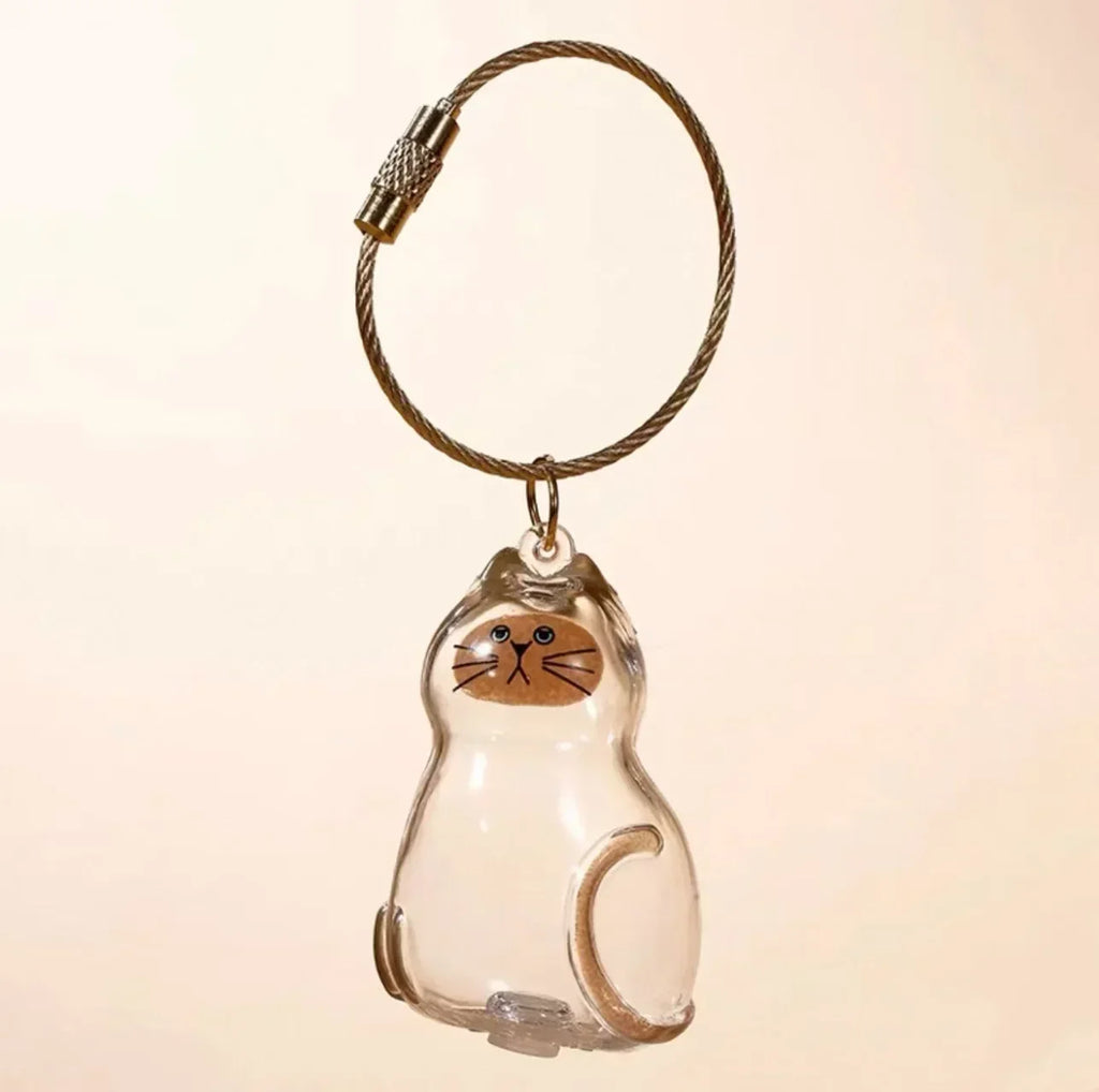 1-40PCS Transparent Cat Fur Display Capsule Toy Pet Hair Memorial Keepsake Pendant with Keychain Memorial Bag