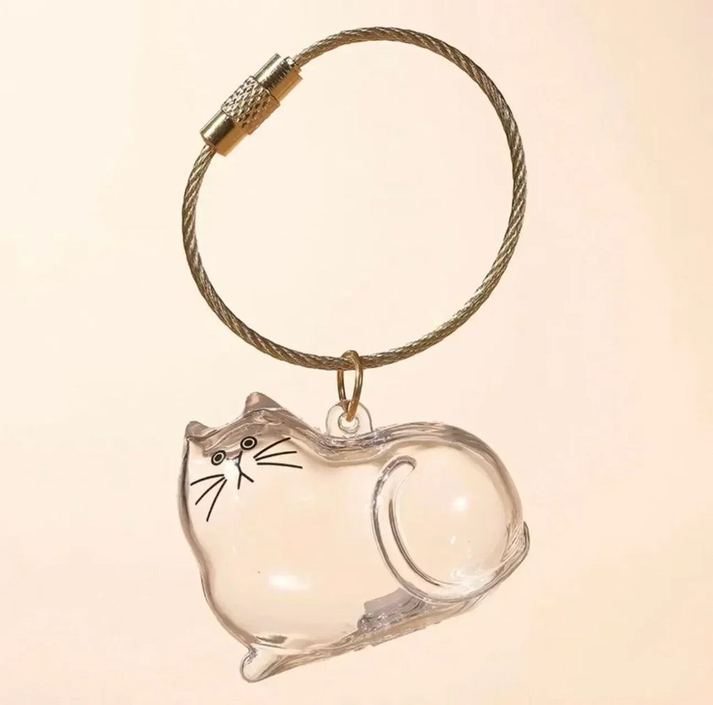 1-40PCS Transparent Cat Fur Display Capsule Toy Pet Hair Memorial Keepsake Pendant with Keychain Memorial Bag
