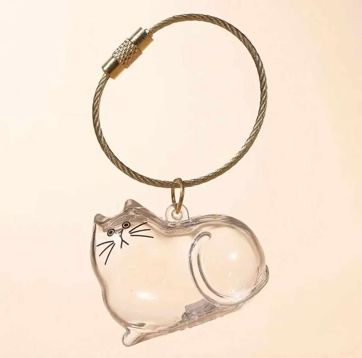 1-40PCS Transparent Cat Fur Display Capsule Toy Pet Hair Memorial Keepsake Pendant with Keychain Memorial Bag