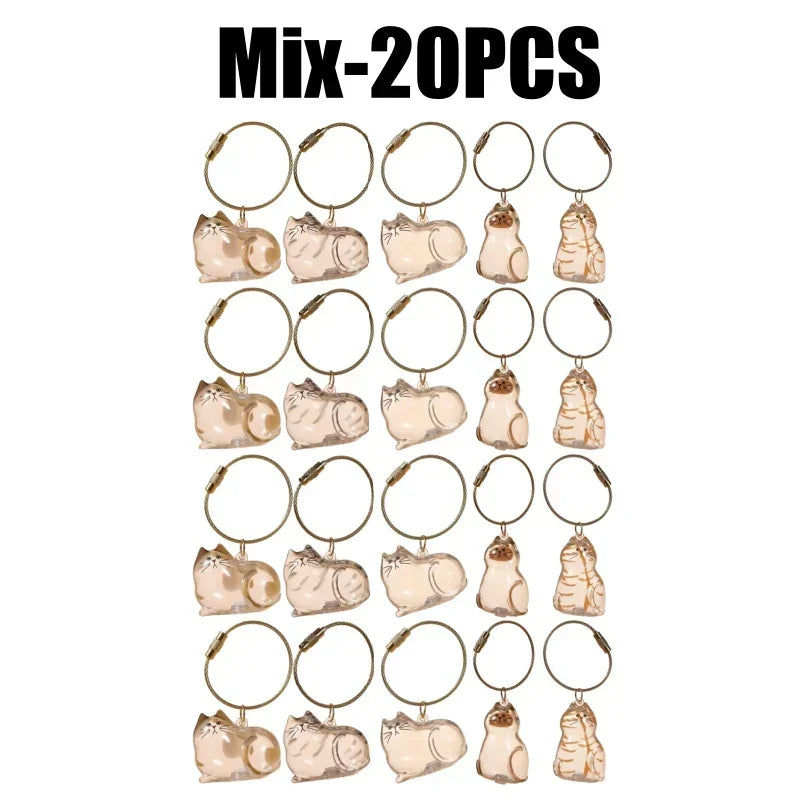 1-40PCS Transparent Cat Fur Display Capsule Toy Pet Hair Memorial Keepsake Pendant with Keychain Memorial Bag